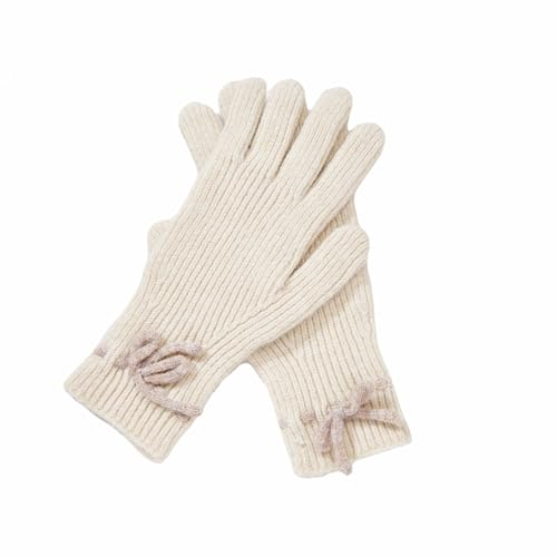 BESTORI Damen Winter Warm Handschuhe Touchscreen rutschfest Strickhandschuhe für Kaltes Wetter Beige