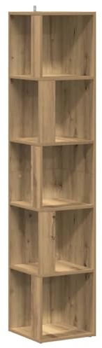 vidaXL Armoire d'angle chêne Artisanal 33x33x165 cm Bois d'ingénierie, étagère d'angle, bibliothèque, vitrine, étagère à Livres, Armoire
