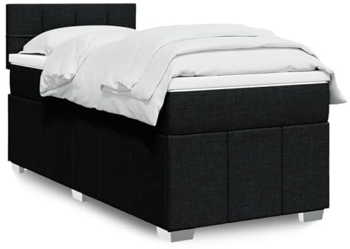 qohoio Boxspringbett mit Matratze Betten Mit Matratze Schlafzimmer Bett Boxspringbett Mit Matratze Schwarz 80x200 cm Stoff - 3289197