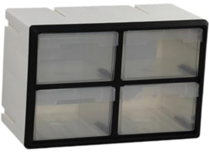 Baoblaze Cassetto portaoggetti, Organizer per Attrezzi, con Scomparto, Contenitore per organizzazione Garage, per ferramenta, Album, bulloni, Viti, 4 Cassetti