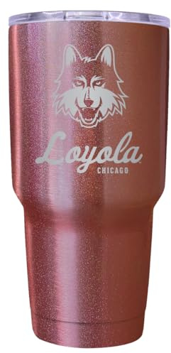 R and R Imports Loyola University Ramblers 24 oz Engraved Insulated Stainless Steel Tumbler Rose Gold Officially Licensed 2-Pack