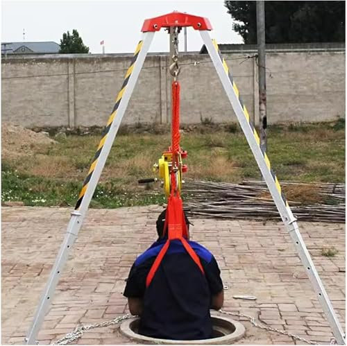Lifting rescue tripod, rescue tripod, confined space tripod, confined space tripod for deep wells, rescue equipment with retractable leg support and fall arrest system/