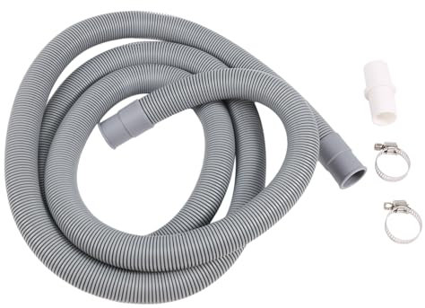 Cpolebev Drain Hose Extension for Washing Machines,2M Drain Hose Universal Washing Machine Hose,Drain Hose Dishwasher Extension