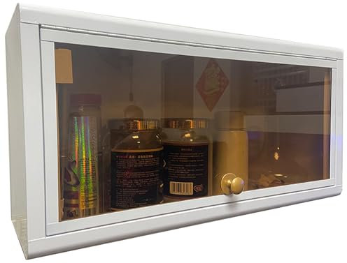 Acero Inoxidable Armarios De Almacenamiento, Armarios De Pared De Cocina, Baño Restaurante Balcón Garaje Armario Colgante, Utensilios De Cocina Especias Cosméticos Organizador(White,60x25x30cm)