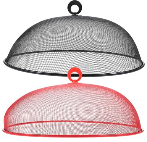 Zerodeko Couvercles Alimentaires Lot de 2 Design en Maille en Acier Inoxydable pour Protection Alimentaire Adaptés pour Assiettes et Ustensiles en Extérieur et Restaurant