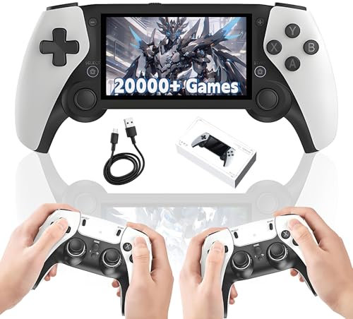 M25 Console Portatile Console di gioco portatile,20271+ Giochi,20+ Emulatori,Sistema EmuELEC,Console di gioco retrò con 2 Controller Wireless & Schermo IPS LCD da 4,3 pollici,3000mAh,30 lingue (64G)