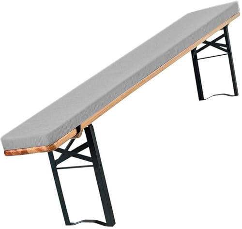 Outdoor Beer Bench Cushions 180x30/220x25/200x30/170x23 - Thick 3cm Seat Pads with Zipper Stylish Gray Bench Covers for Garden Patio & Events