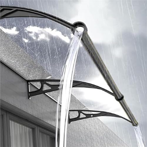 Door Window Awning, Polycarbonate Cover, Front Door Outdoor Patio Awning Canopy UV Rain Snow Protection Hollow Sheet, Easy to assemble, for Patio, Door, Deck, Porch(B,80 * 360cm)