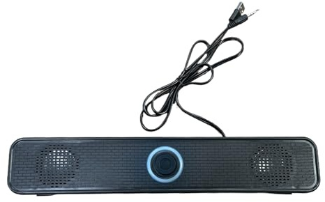 Hitburu Enceintes PC - Enceinte pour Moniteur - Barre De Son Stéréo avec Basses Profondes Alimentée par USB - pour Scène Voiture Bureau Moniteur Tablette Musique PC Maison Projecteur TV