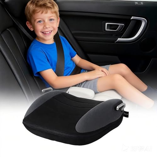 Aufblasbare Sitzerhöhung Auto Kinder Tragbar Rückenfreie Autositzkissen Booster Sitz Reisefreundlich Bequem Komfortable Autositz Risers Für Kleinkind (Schwarz)