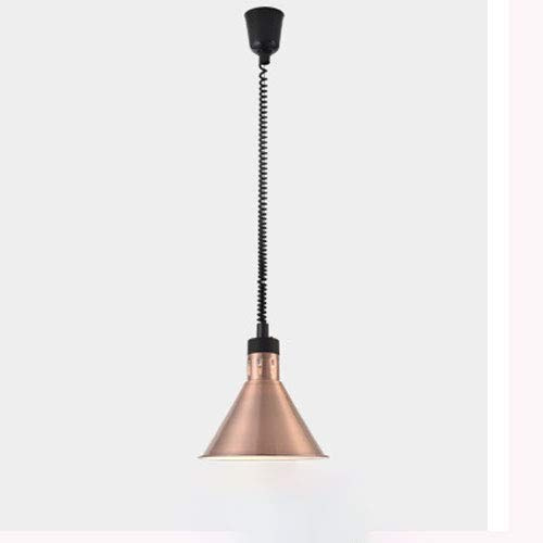 Teles Single Head Heating Lamp Lifting Self-Service Barbecue Lamp Commercial Food Pendant Light Kitchen Dining Metal Chandelier Metal Porch Ceiling Light Fixtures Bar Dining Light