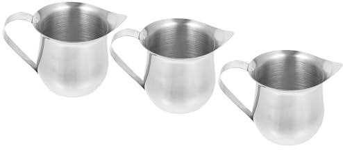BESPORTBLE 3pièces Pichets à Lait avec Mousseur pour Expresso et Cappuccino Pot à Lait avec Bec Verseur Fin Tasse pour Café