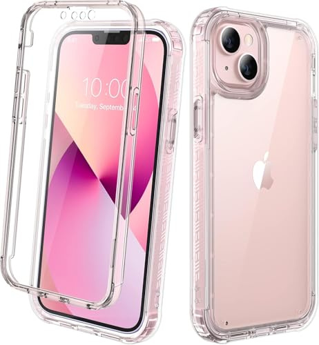 Diaclara für iPhone 13 Hülle, Militärschutz 360 Grad Vollschutz Schutzhülle Stoßfest mit integrierter Displayschutzfolie Touch-empfindlich Handyhülle für iPhone 13 6,1 Zoll, Klar