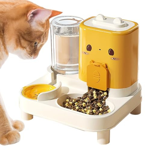 Kattmatautomat | 2 i 1 hundmatautomat – smart dispensering för vattenautomat inomhus utomhus hemma dricka