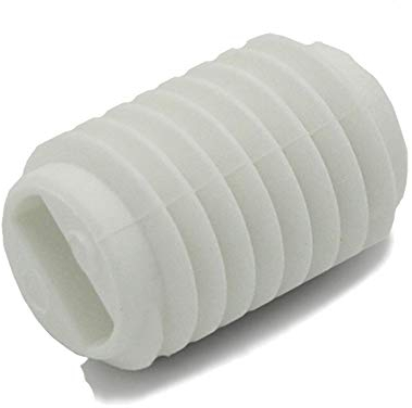 Kunststoff Madenschraube M7 x 1 Schwarz/Weiß/Gold 3 Stück Länge 10mm Gewinde-Schraube Feststellschraube Gewindenippel Gewindestift Wurmschraube (Weiß)