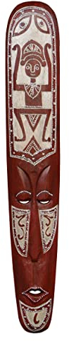 Unbekannt Schöne 100 cm Wand Maske Maori Tribal braun Holz Tier Afrika Maske89