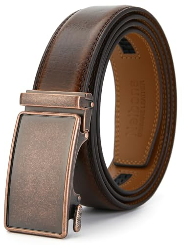 Nelbons Gürtel Herren, Gürtel Ratsche Gürtel Automatikschließe für Herren Anzug Business Kleidung,Breit 35mm,Größe Angepasst