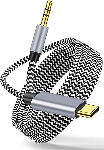 LecLooc USB C auf Aux Kabel 1M,USB Typ C auf Klinke Kabel 3.5mm Jack Audio Auto für iPhone 16/15/Galaxy S24/Huawei/Pixel/iPad/Car Stereos
