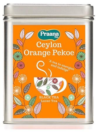 PRAANA TEA - Ceylon Orange Pekoe Black Tea - Gift Tin - 100g Loose Tea