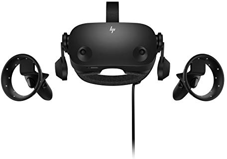 HP windows 10, Virtual-Reality-Brille Reverb G2 + 2 Controller, WMR, 4K-Auflösung, verstellbare Gläser, 4 Kameras, 3D-Raumklang, RGB-Subpixel, 90 Hz, integriertes Bluetooth, ultraleicht, Schwarz