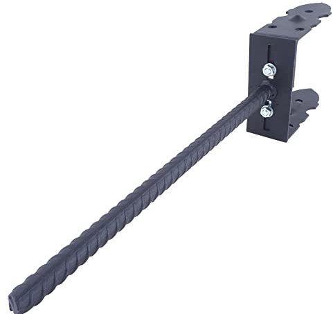 BAUSTER® U-Pfostenträger 115-200 mm 40 cm Breitenverstellbar Pfostenträger mit Betonanker Bodenhülse Pfosten zum Einbetonieren mit Dolle Dekorativ Pulverbeschichtet - Schwarz