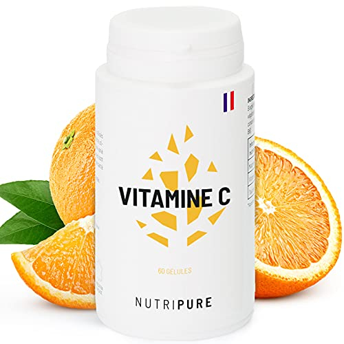 Nutripure | Vitamine C Vegan 100% Pure 750 mg | Ingrédient breveté Quali®-C | Antioxydant | Fatigue, Rhume, Immunité | Sans excipient ni OGM | 60 gélules végétales (2 mois) | Made in France