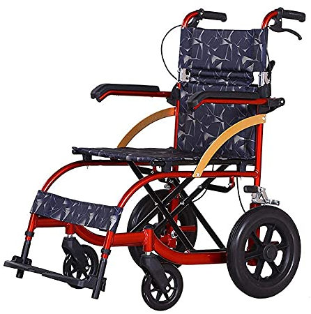 Samnuerly Rollstühle Faltbarer Leichter Faltrollstuhl aus Aluminium, ältere Menschen mit Behinderungen Leicht zu verstauende Mobilität mit Eigenantrieb SCO