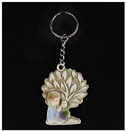 DLM Bomboniere DLM29396 (Kit 12 Pezzi) Portachiavi Ciondolo Albero della Vita in Resina Bimbo Calice Prima Comunione Segnaposto Confettata bomboniera Regalo