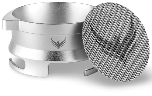 KNODOS 54mm Dosing Funnel & Puck Screen Set – Edelstahl Kaffee-Trichter mit Verriegelung und 54 mm Espresso Puck Screen, Passend für Sage Siebträger, Barista Zubehör Kit