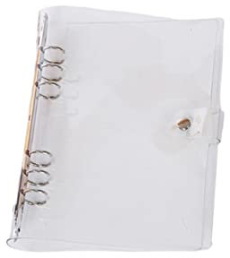 Ciieeo Pvc Notizbuchhülle A5 Transparent Mit 6 Löchern Metall Druckknopfverschluss Schutzcover Für Planer Schul Und Bürobedarf
