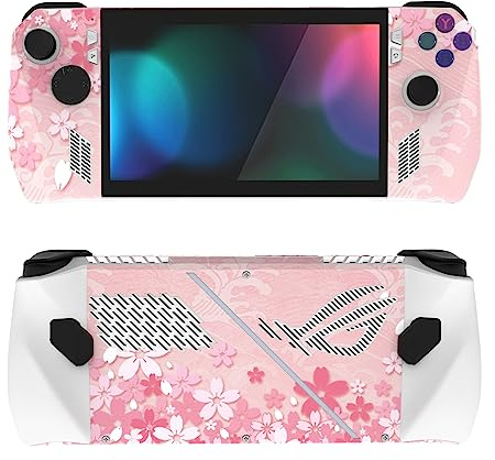 playvital Adesivo Skin per ROG Ally, 2 Set- Fiori Rosa | Decal Sticker Vinile Protettiva per ROG Ally Console, Accessori Decorativi, Protezione da Graffi