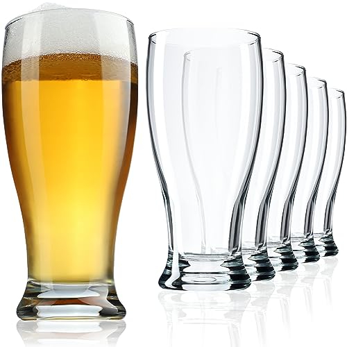 KADAX Vasos de cerveza de trigo de 565 ml, aptos para lavavajillas, con base estable, vasos de trigo para cerveza, bebidas (6 x 565 ml)