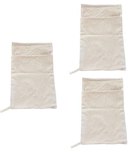 BESTonZON 3pcs Heavy Duty Canvas Crushed Ice Bag Reusable Ice Cube Carrier for Mixed Drinks Barware