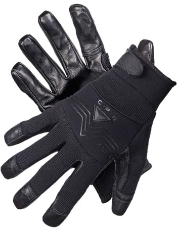MOG Masters of Gloves Guide CPN 6203 extrem schnittfeste Stichschutz-Handschuhe Schnittschutz-Klasse F aus Metall-Mesh und Ziegennarben-Leder; für Gartenarbeit, Handwerk, Einsatzkräfte, Sicherheit
