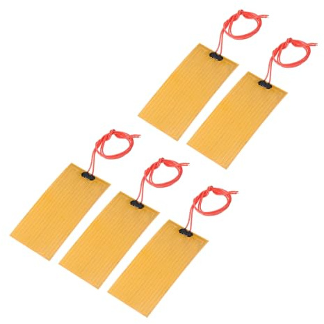 sourcing map Packung mit 5 Stück Heizfolie Heizplatte 12V 14W Heizstreifen | Polyimid Heizpad, selbstklebende PI Heizelemente Folie, 100mmx50mm, für konstante Temperatur