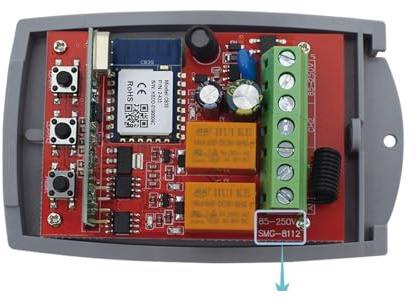 Receptor de puerta de garaje Tuya WIFI, 2 canales, 433mhz, 433,92 mhz, interruptor controlador multimarca de código rodante fijo Universal Juego De Operador De PortóN EléCtrico Para El Hoga (Color :