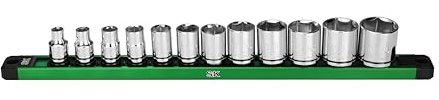 SK Tools 3/8-Zoll-Antrieb, 12-teilig, 6-kant, Standard, SAE-Chrom-Steckschlüsselsatz