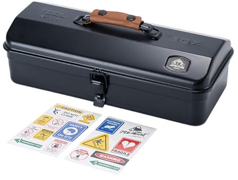 Dmuzsoih Cassetta portautensili portatile in metallo, scatola portaoggetti per forniture da campeggio,Scatola portaoggetti da campeggio in metallo - Cassetta degli attrezzi portatile in ferro con