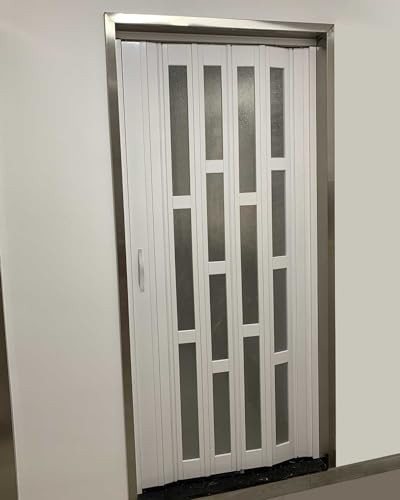 Falttür Innentüren Faltbare Innentür 203 cm Hoch, Dekorative Schiebetür mit Griff, Mehrfach Faltbares und Versenkbares Trenntürgitter, Falttür zum Eingang des Vorratsschranks(38x80in (96.5x203cm))