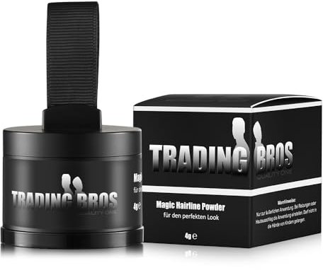 Trading Bros Magic Hairline Powder – Ansatzpuder für Männer und Frauen, Wasserfeste Perfektion - Haar Make-up! (Dunkelbraun, 4g)