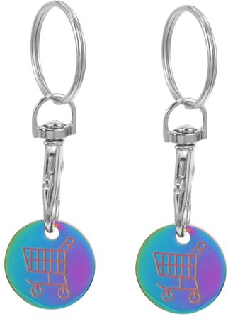 TOGEVAL 2pièces Porte-clés Jeton De Chariot De Métal Lot de Porte-clés Décoratifs pour Caddie