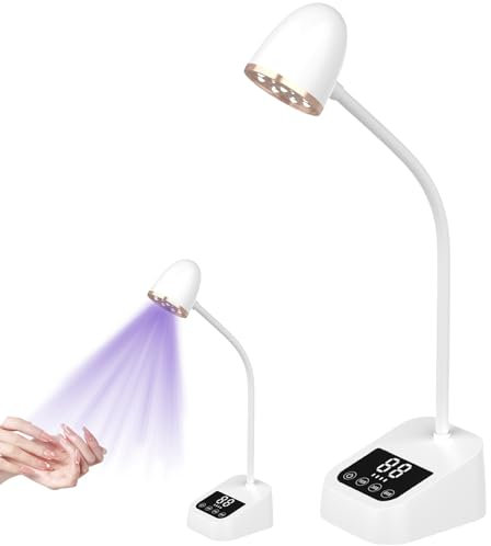 Mini UV Lampe Für Nägel, 12W USB LED Gel Nagellampe mit 3 Timing-Modi, Mini-Nagellampe für Gelnägel mit 9 UV+LED Perlen, Tragbare Kleiner Nageltrockner Geeignet für Anfänger, Salon und Hause