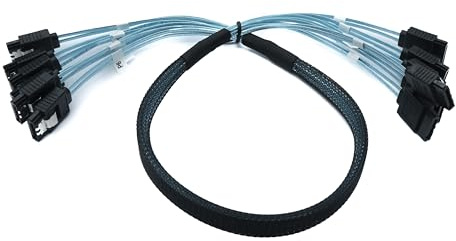 System-S SFF-8087 Câble 50 cm 6 x SATA 7 broches mâle vers 6 x mâle adaptateur pour disque dur RAID carte mère