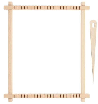 AMENGJ Strickliesel Erwachsene Webstuhl-Set, Holz-Webrahmen-Set mit großer Augennadel, Handstrick-Webstuhl, Multi-Craft-Webstuhl for Anfänger