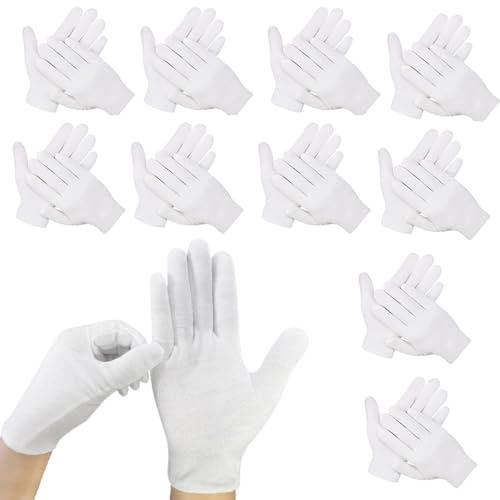 CATOR 15 Pares 30 Guantes Blancos Algodon 100% Guantes de Algodón Finos Guantes Algodon Dermatologicos Guantes de Trabajo Blanco Guantes Disfraz Guantes Camarero Guantes Blancos Adulto para Manos
