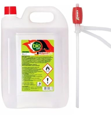 Bioethanol Brennstoff Öfen Bio Sprint 5 Liter 99,9% geruchlos kein natürlicher Rauch, kein Schwefel, Kunststoff, rot