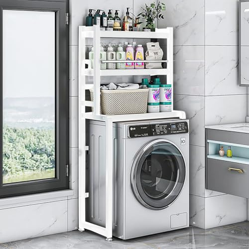 Support De Rangement Au-Dessus De La Machine À Laver, Étagère De Rangement Pour Lave-Vaisselle Pour Sèche-Linge, Étagère De Rangement Sur La Sécheuse, Installation Facile Structure en Acier au Carbone