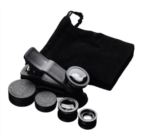 Kameraobjektiv, 3-in-1-Kamera-Objektiv-Clip-Objektiv für die meisten Handys, Weitwinkel, Makro-Fischaugenobjektiv, Clip-On-Objektiv, tragbar
