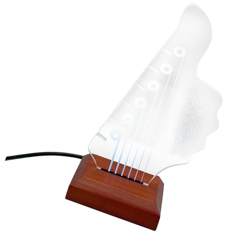 Akryl gitarr plektrum display 7 färger lyser upp gitarr plektrumstativ elektrisk gitarr plektrumhållare med bas för plektrum förvaring