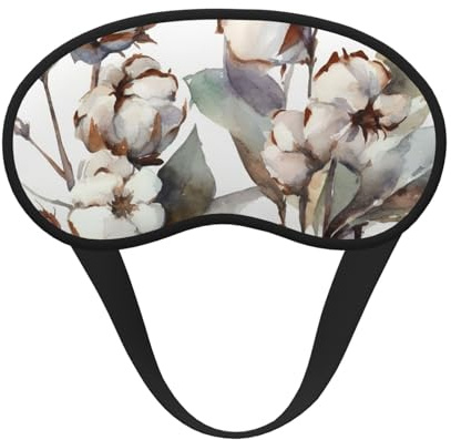 Schlafmaske für Seitenschläfer, Seiden-Schlafmasken mit Gummiband, superweich, Augen-Schlafschutz, Baumwolle, Blumen, Vintage, Aquarell, Verdunkelung, Nacht-Augenbinde für Damen und Herren, Reisen